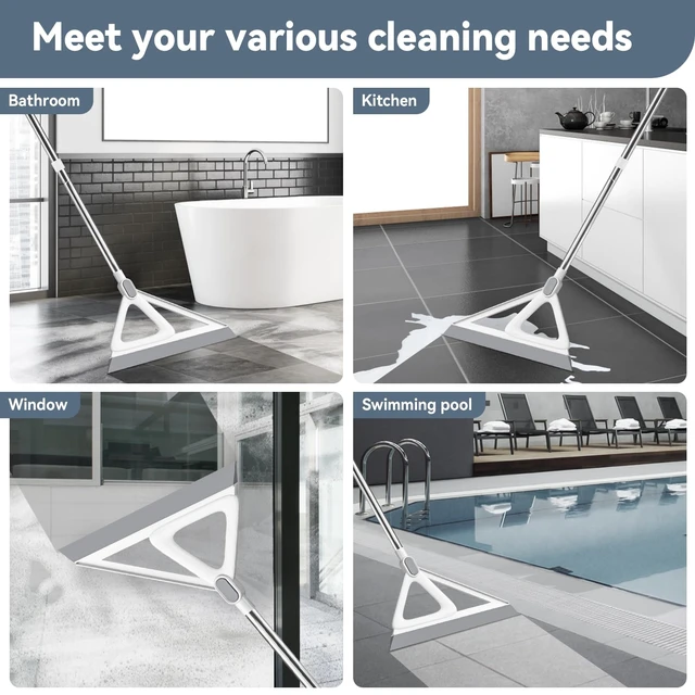 Alt view image 6 of 6 - Magic Broom 54Inch Grey - Multifunction Rubber Silicone Squeegee Broom for Floor, Glass, Living Room, Kitchen, Bathroom