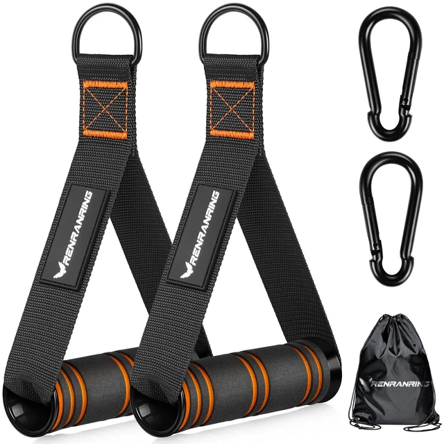 Main image of RENRANRING Gym Exercise Handles, Replacement Handle Attachments for Cable Machine Pulleys, Resistance Band & Strength Trainer, Pull Down Accessories, Home Gym Add-on