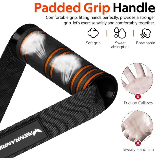 Alt view image 4 of 6 - RENRANRING Gym Exercise Handles, Replacement Handle Attachments for Cable Machine Pulleys, Resistance Band & Strength Trainer, Pull Down Accessories, Home Gym Add-on