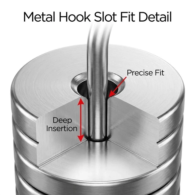 Alt view image 5 of 7 - QWORK Lab Slotted Mass Set, 2 Sets of Chromium-Plated Metal Slotted Weights, Each Set: 100g Total (9 Weights x 10g + 1 Hanger x 10g)