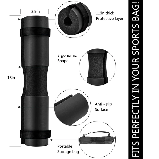 Alt view image 3 of 7 - Barbell Pad for Hip Thrust, Squats and Lunges - Foam Padding