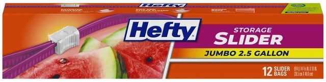 Main image of Hefty Slider Jumbo Storage Bags Extra Large 2.5 Gallon 12 Count