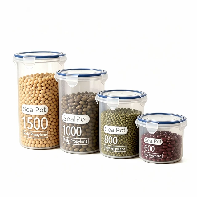 Main image of 4 Pack Food Storage Containers With Airtight Lids, Microwave Dishwasher Freezer Safe, BPA-Free For Fruits Salads Grains Leftovers