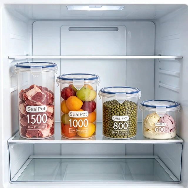 Alt view image 3 of 7 - 4 Pack Food Storage Containers With Airtight Lids, Microwave Dishwasher Freezer Safe, BPA-Free For Fruits Salads Grains Leftovers