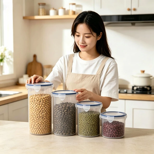 Alt view image 7 of 7 - 4 Pack Food Storage Containers With Airtight Lids, Microwave Dishwasher Freezer Safe, BPA-Free For Fruits Salads Grains Leftovers