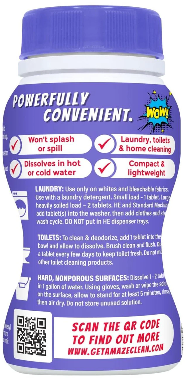 Alt view image 3 of 6 - Amaze Ultra Concentrated Bleach Tablets Lavender Scent 32 Count