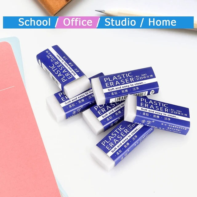 Alt view image 3 of 6 - Tamaki Erasers Large White 6 Pack