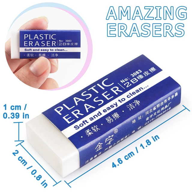 Alt view image 6 of 6 - Tamaki Erasers Large White 6 Pack