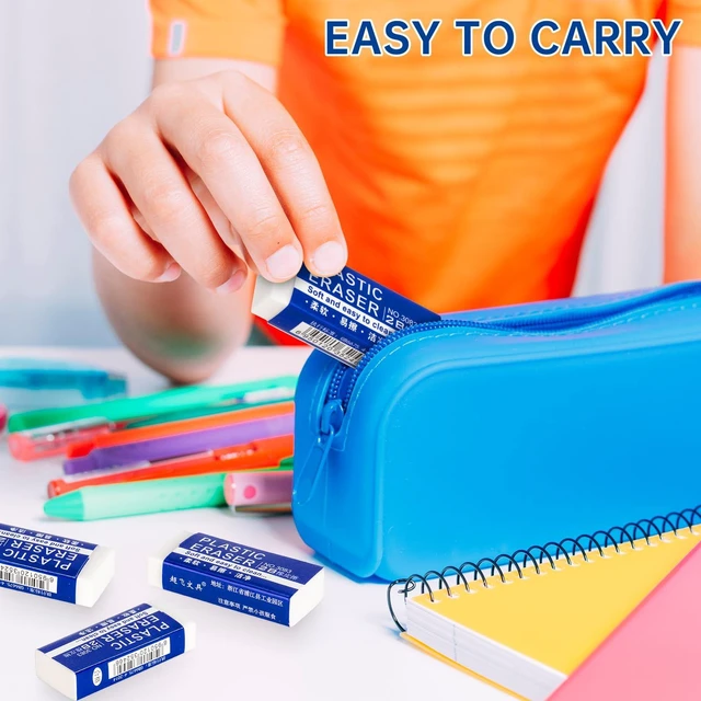 Alt view image 7 of 7 - Large White Block Eraser 6 Pack for School Office Art Drawing