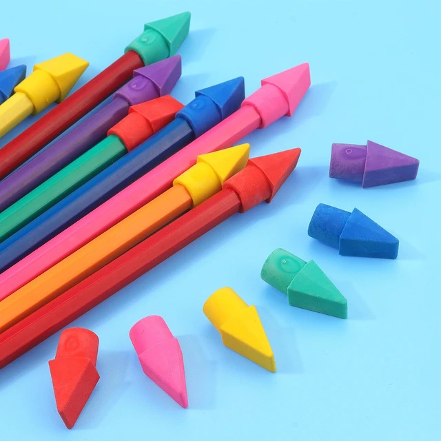 Alt view image 6 of 6 - Tamaki 60 Pack Pencil Top Erasers, 6 Colors