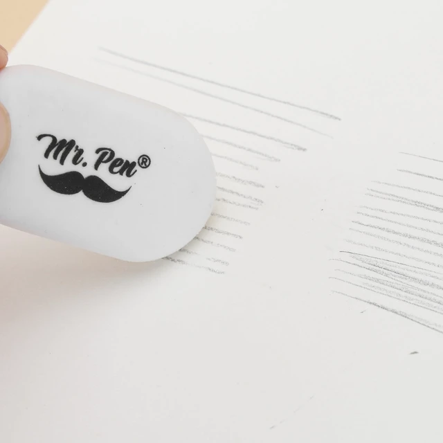 Alt view image 6 of 7 - Mr. Pen White Oval Pencil Erasers, 10 Pack, 1" x 2", Soft Rubber, Clean Smudge-Free Correction