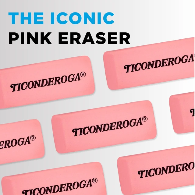Alt view image 2 of 7 - Ticonderoga Wedge Erasers, Pink, 3 Count