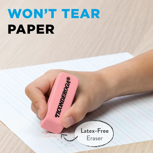 Alt view image 4 of 7 - Ticonderoga Wedge Erasers, Pink, 3 Count