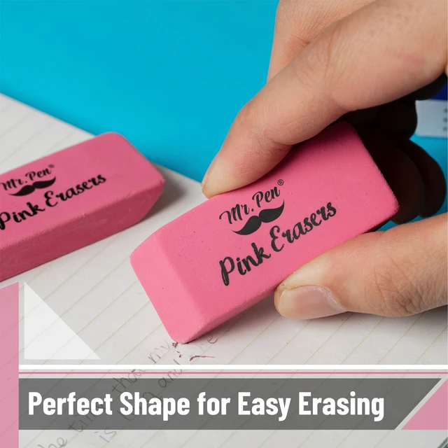Alt view image 7 of 7 - Mr. Pen Pink Pencil Eraser, 12 Pack