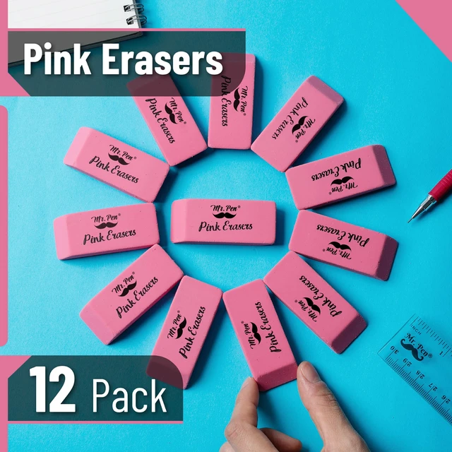 Alt view image 2 of 7 - Mr. Pen Pink Pencil Eraser, 12 Pack