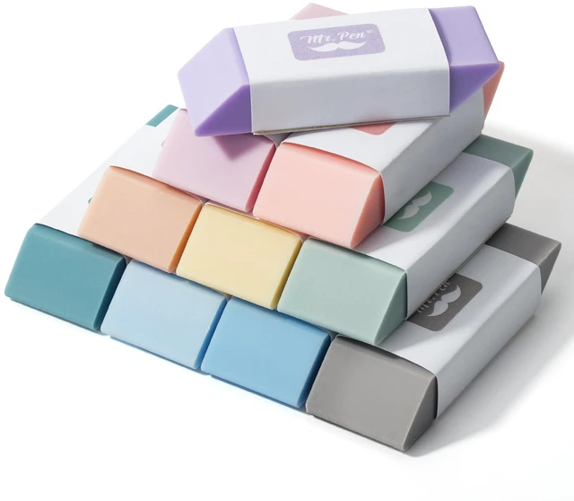 Main image of Mr. Pen Pencil Erasers 10 Pack, Morandi Colors
