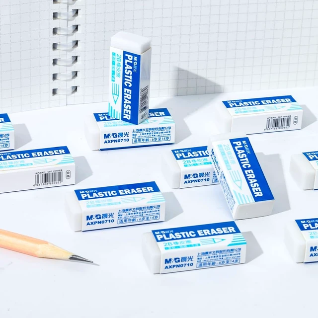 Alt view image 4 of 6 - M&G 12 Pack White Erasers, Small Soft Rubber Pencil & Art Erasers, 1.7 x 0.7 Inches, for Drawing Sketching (New Packaging)