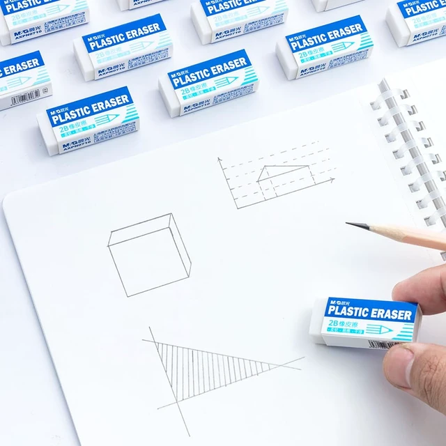 Alt view image 2 of 6 - M&G 12 Pack White Erasers, Small Soft Rubber Pencil & Art Erasers, 1.7 x 0.7 Inches, for Drawing Sketching (New Packaging)