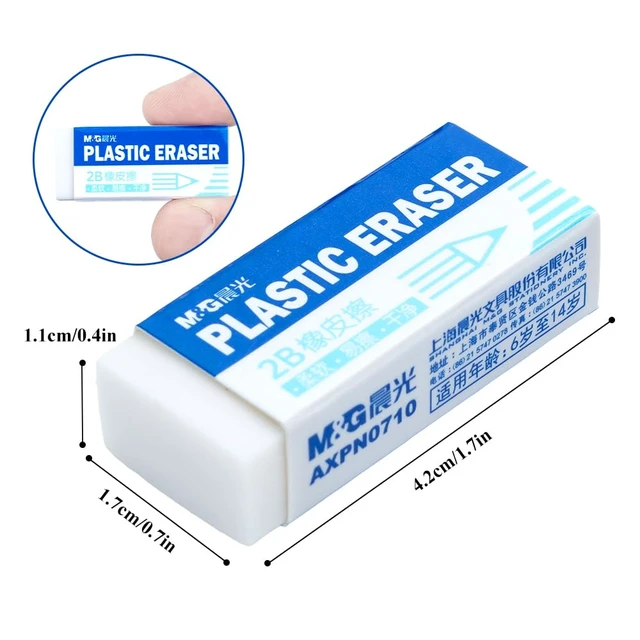 Alt view image 6 of 6 - M&G 12 Pack White Erasers, Small Soft Rubber Pencil & Art Erasers, 1.7 x 0.7 Inches, for Drawing Sketching (New Packaging)