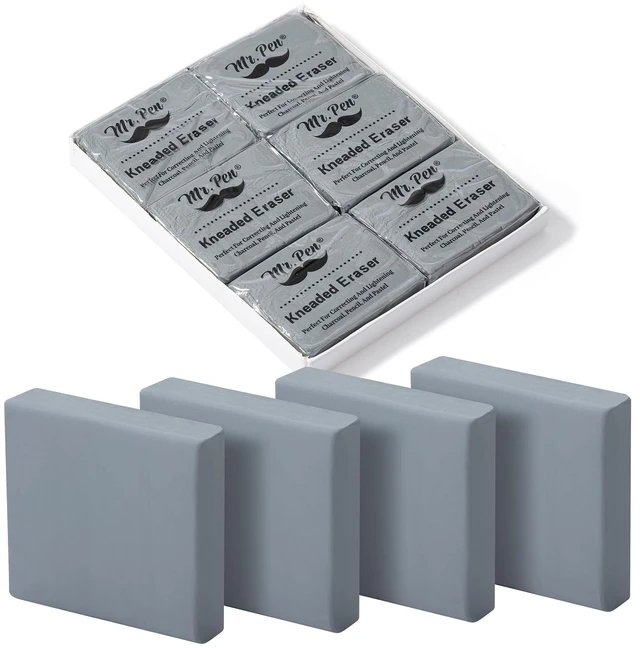 Main image of Mr. Pen Kneaded Erasers, 6 Pack, 1.44" x 1.36", Gray