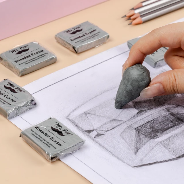 Alt view image 7 of 7 - Mr. Pen Kneaded Erasers, 6 Pack, 1.44" x 1.36", Gray