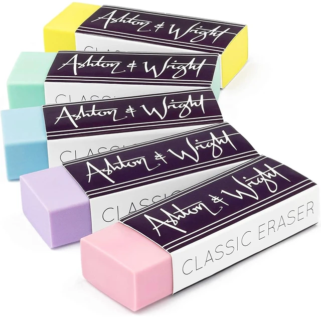 Main image of Ashton and Wright Classic Eraser Latex Free Plastic Rubber Pack of 5 Pastel