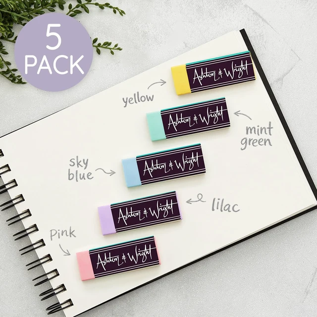Alt view image 6 of 7 - Ashton and Wright Classic Eraser Latex Free Plastic Rubber Pack of 5 Pastel