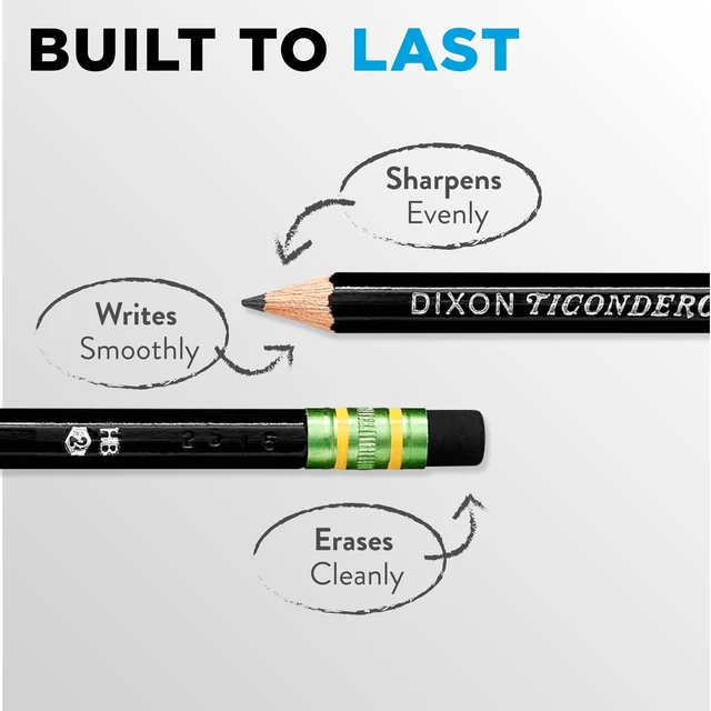 Alt view image 2 of 6 - Ticonderoga Wood-Cased Pencils, #2 HB Soft, Black, 12 Count