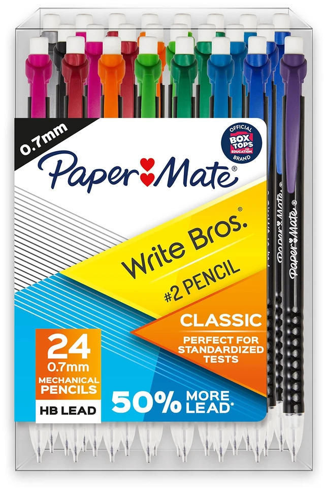 Main image of Paper Mate Write Bros. Classic Number 2 Mechanical Pencil, 0.7mm, 24 Count, Classroom Supplies, Back to School