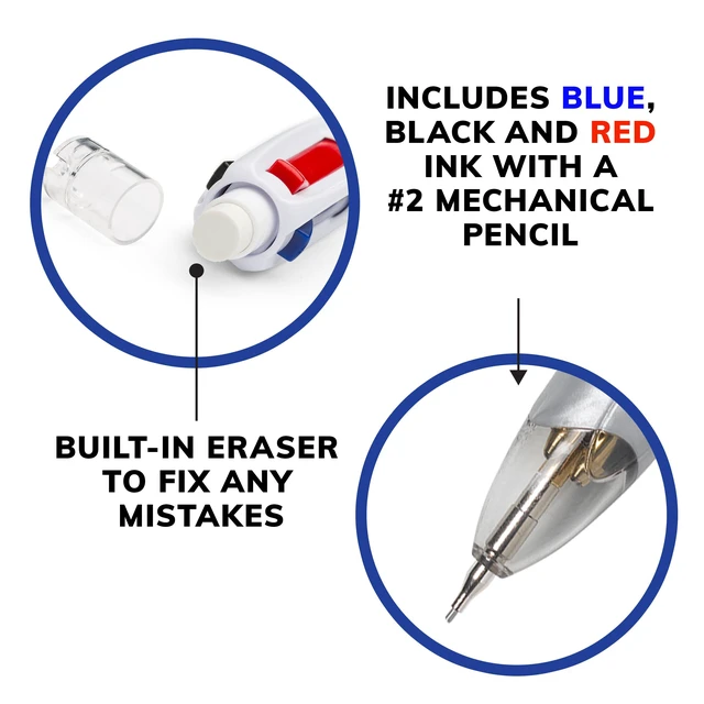 Alt view image 2 of 5 - BIC 4-Color 3+1 Retractable Ballpoint Pen & 0.7mm Pencil, 1 Count