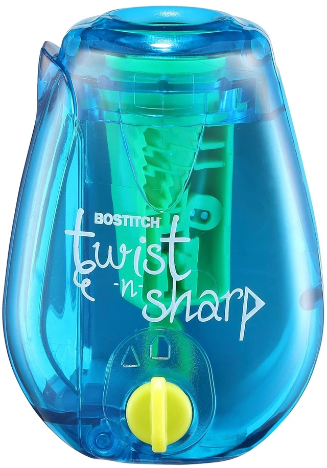 Main image of Bostitch Twist-n-Sharp Handheld Pencil Sharpener for Kids, Blue
