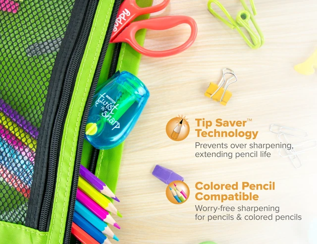 Alt view image 5 of 6 - Bostitch Twist-n-Sharp Handheld Pencil Sharpener for Kids, Blue