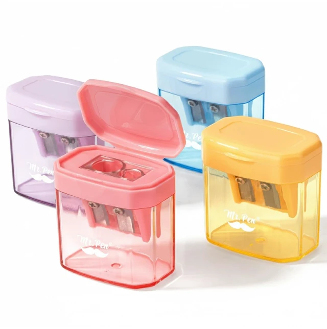 Main image of Mr. Pen Manual Pencil Sharpener, 4 Pack, Dual Holes, Colorful, Snap-on Lid, Compatible with Standard and Jumbo Pencils, for Artists and Classroom