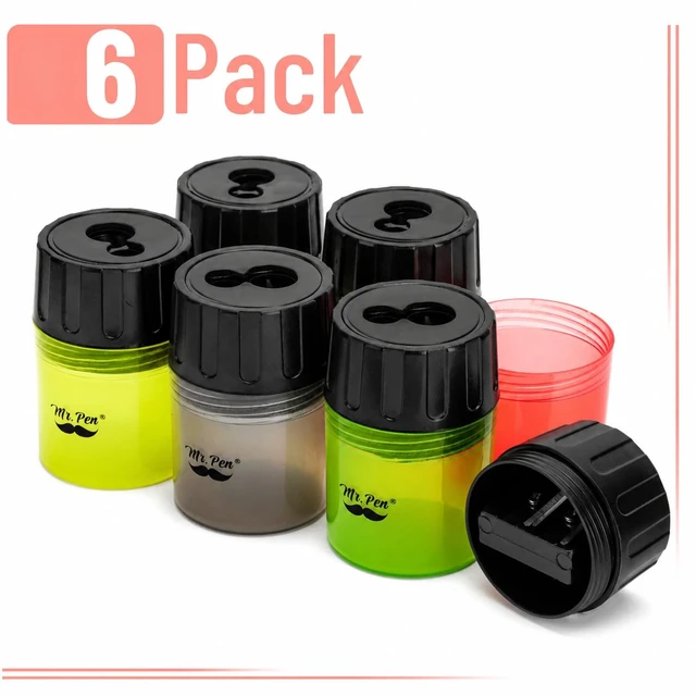 Alt view image 6 of 6 - Mr. Pen Manual Pencil Sharpeners, Dual Hole, 6 Pack