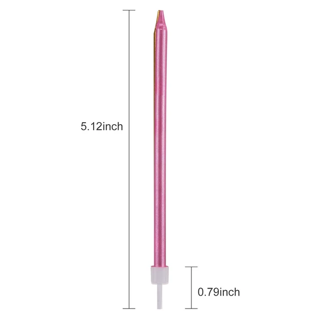 Alt view image 3 of 7 - Pfizermay 24 Count Metallic Birthday Candles with Holders, Pink Tall Thin Cupcake Candles for Birthday Wedding Party Decoration