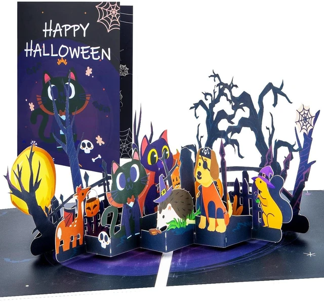 Main image of Pop Up Greeting Card - Halloween Funny Animals Themed