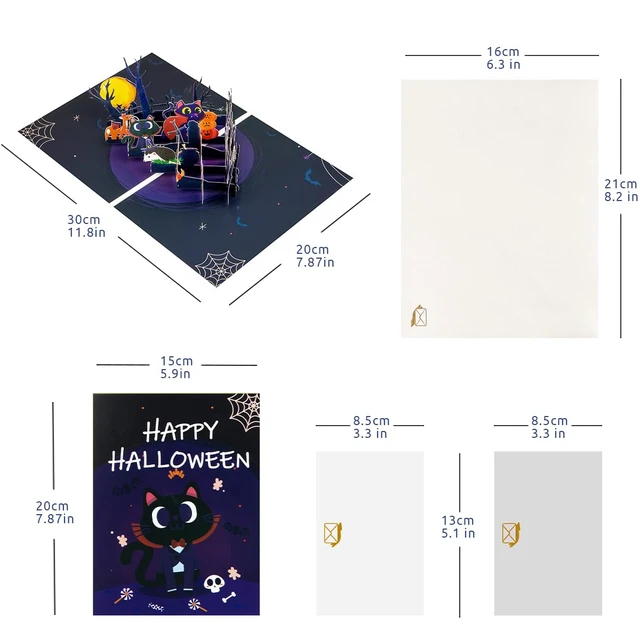 Alt view image 3 of 6 - Pop Up Greeting Card - Halloween Funny Animals Themed