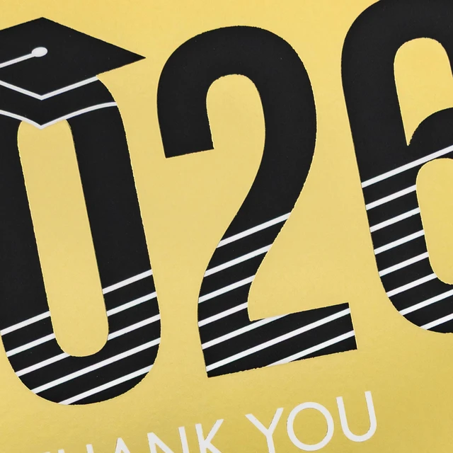 Alt view image 6 of 6 - Hallmark Graduation Thank You Cards 40-Pack, Black and Gold, Class of 2026