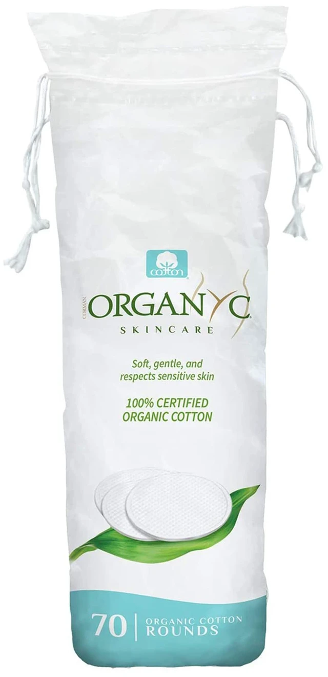 Main image of Organyc 100% Organic Cotton Rounds (70 Count) - Biodegradable, Chemical Free, for Sensitive Skin