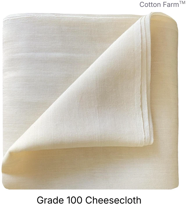 Alt view image 5 of 6 - 100% Unbleached Cotton Cheesecloth 36x36 Inch XL Farm Grade Reusable with Finished Edges Butter Muslin for Straining & Cooking