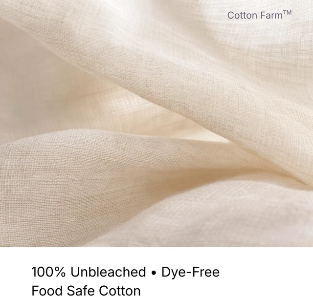 Alt view image 3 of 6 - 100% Unbleached Cotton Cheesecloth 36x36 Inch XL Farm Grade Reusable with Finished Edges Butter Muslin for Straining & Cooking