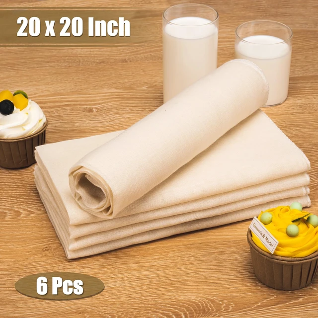 Alt view image 2 of 7 - Amrules 6 Pcs Cheese Cloths, 20x20 Inches, Grade 100, Unbleached Cotton