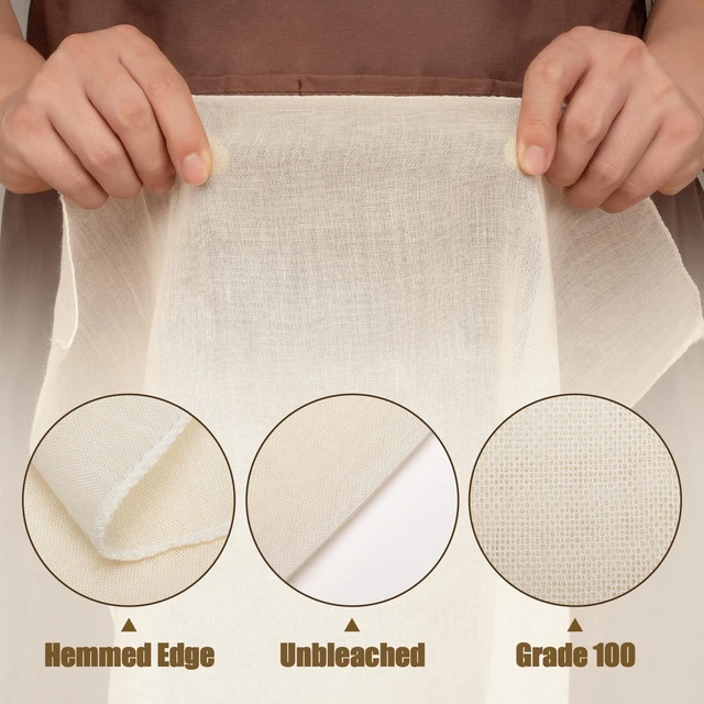 Alt view image 4 of 7 - Amrules 6 Pcs Cheese Cloths, 20x20 Inches, Grade 100, Unbleached Cotton