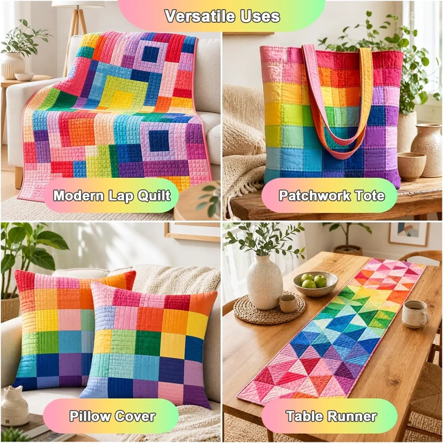 Alt view image 5 of 6 - 42pcs 2.5" Pre-Cut Rainbow Solid Cotton Fabric Squares Mini Charm Pack