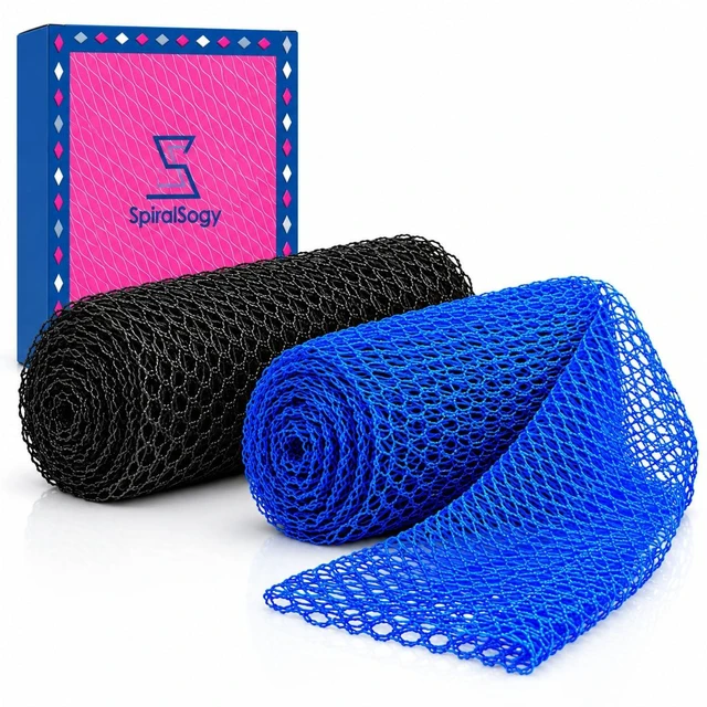 Main image of 2 Pcs African Net Sponge Authentic Shower Loofah Exfoliating Washcloth