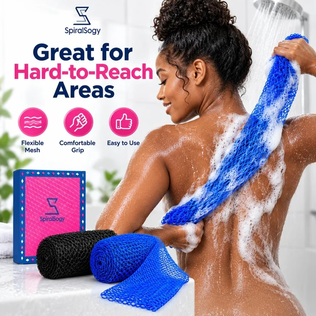 Alt view image 2 of 7 - 2 Pcs African Net Sponge Authentic Shower Loofah Exfoliating Washcloth