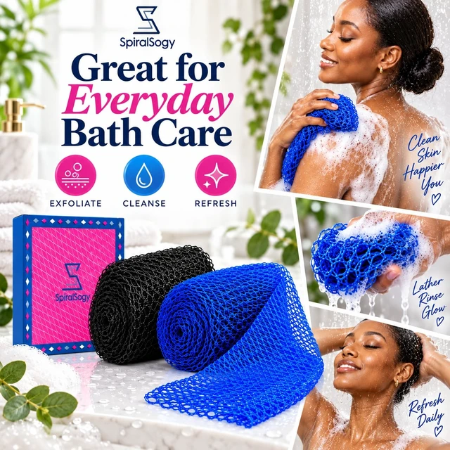 Alt view image 6 of 7 - 2 Pcs African Net Sponge Authentic Shower Loofah Exfoliating Washcloth