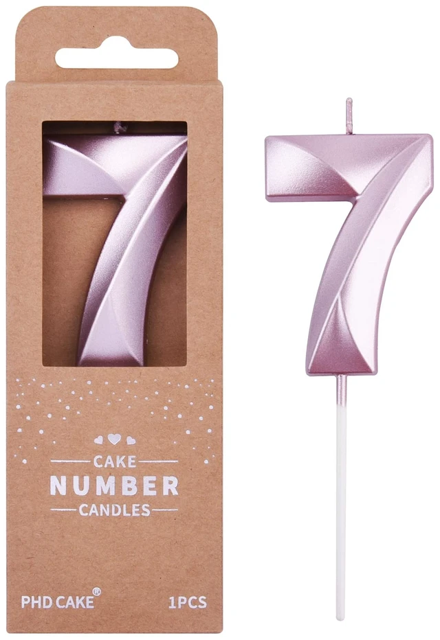 Main image of PHD CAKE 2.76Inch Diamond Rose Gold Number 7 Birthday Candles