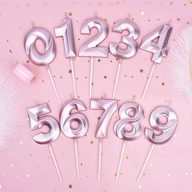 Alt view image 2 of 6 - PHD CAKE 2.76Inch Diamond Rose Gold Number 7 Birthday Candles