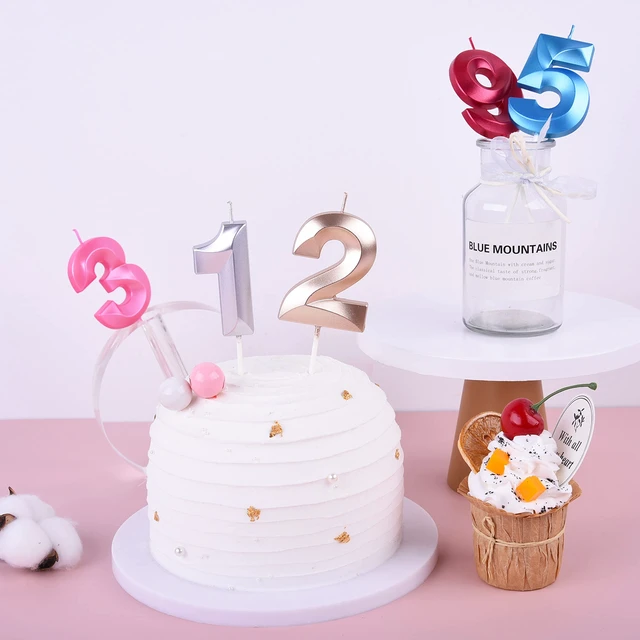 Alt view image 3 of 6 - PHD CAKE 2.76Inch Diamond Rose Gold Number 7 Birthday Candles